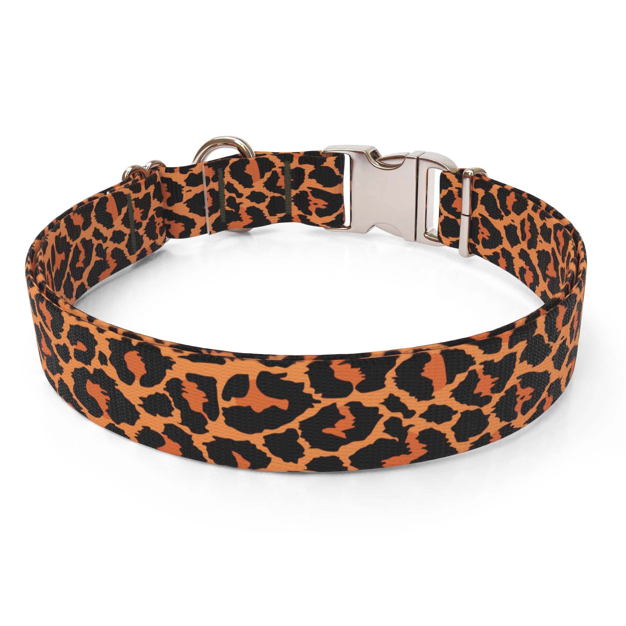 Leopard Print Sterling Premium Dog Collar