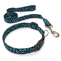 Leopard Teal Dog Collar