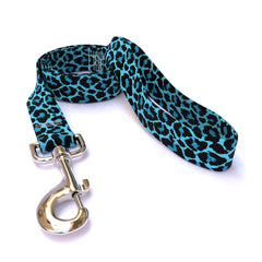 Leopard Teal Dog Leash