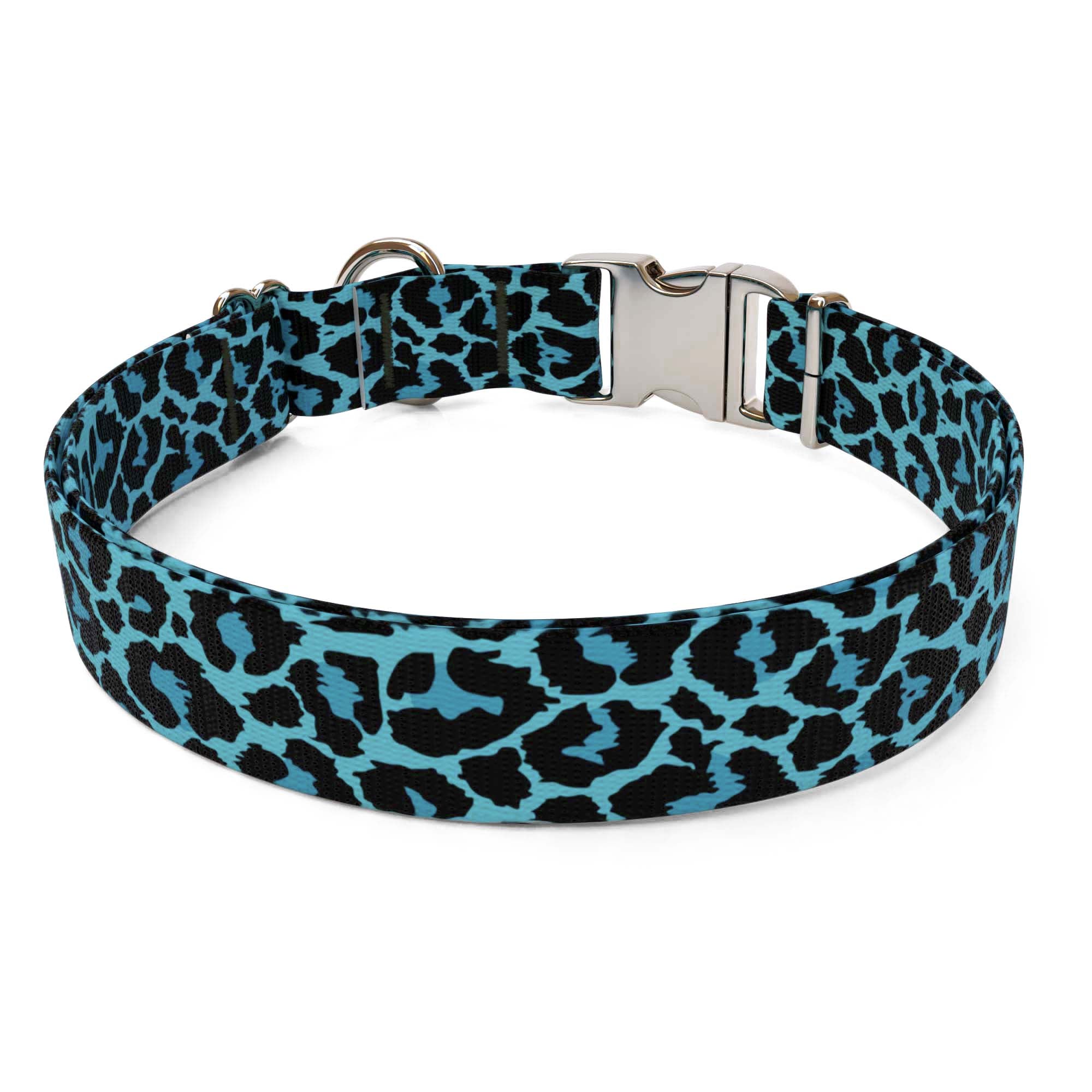 Leopard Teal Dog Collar