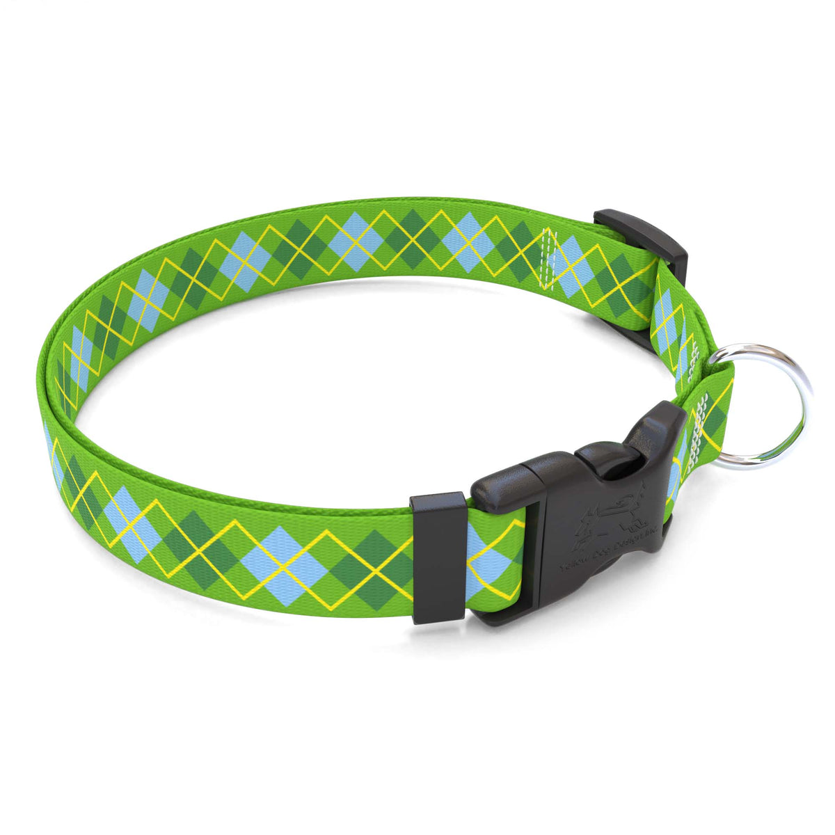 Argyle Lime Dog Collar