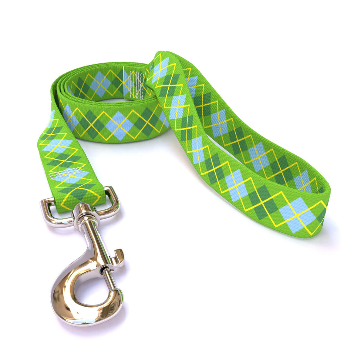 Argyle Lime Dog Leash