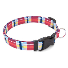 Madras Burgundy Dog Collar