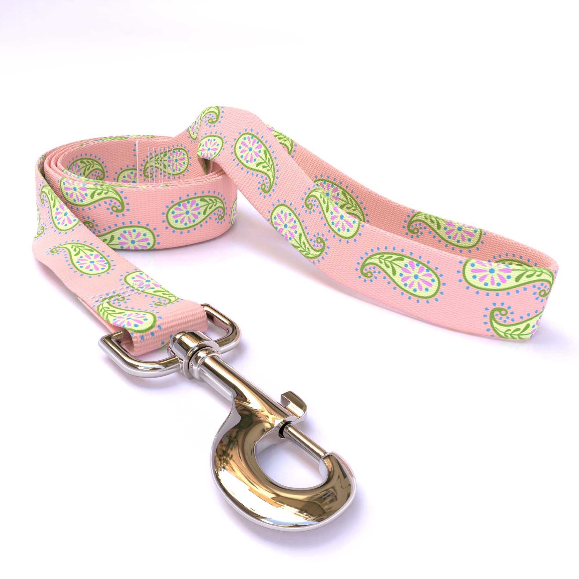 Melon Paisley Dog Leash