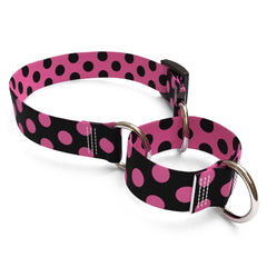 Pink and Black Polka Dot Dog Collar