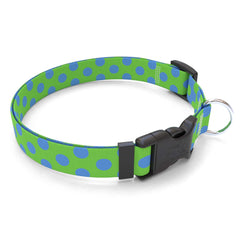 Green and Blue Polka Dot Dog Collar