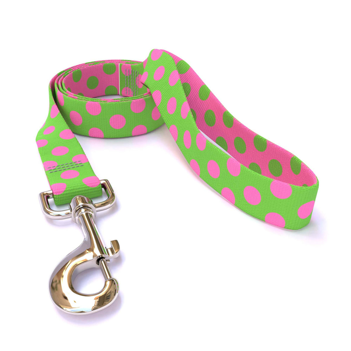 Pink and Green Polka Dot Dog Leash