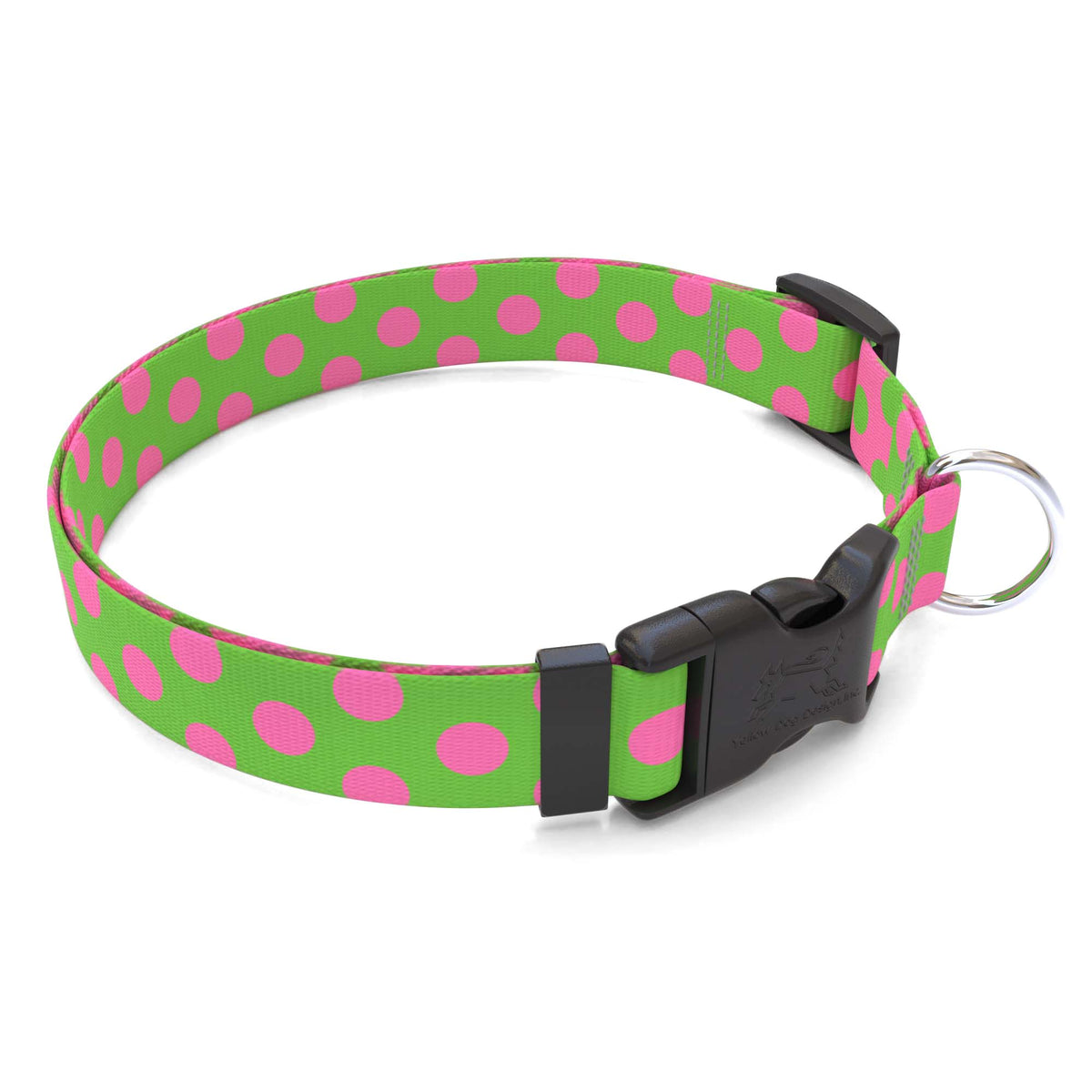 Pink and Green Polka Dot Dog Collar