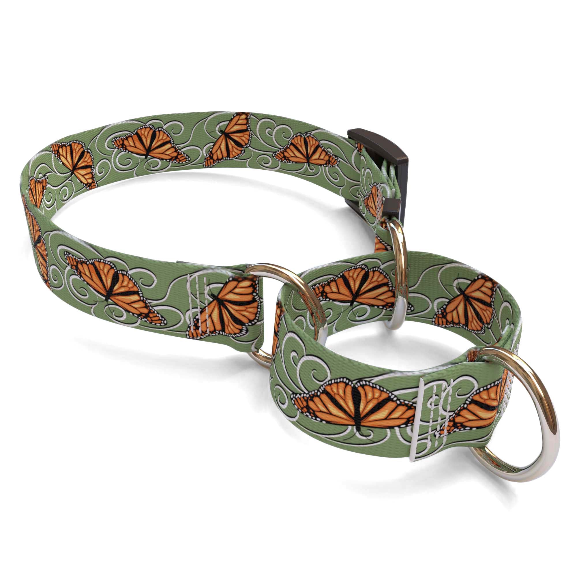 Monarch Butterfly Swirl Dog Collar