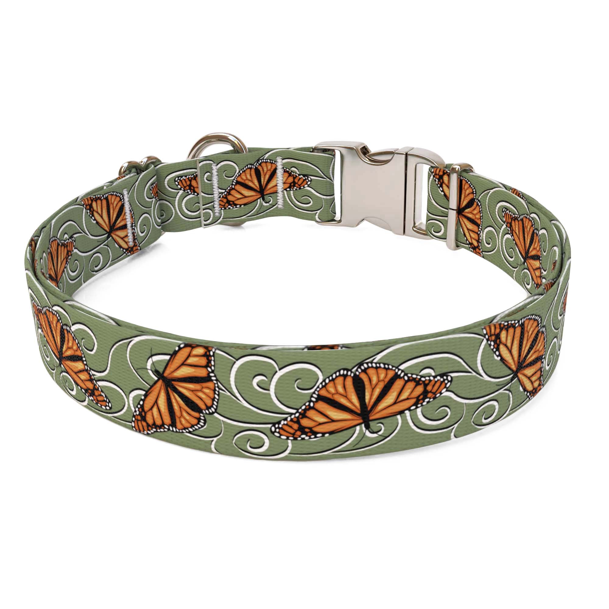 Monarch Butterfly Swirl Dog Collar