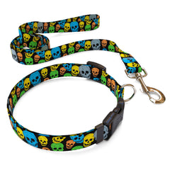 Neon Skulls Dog Collar