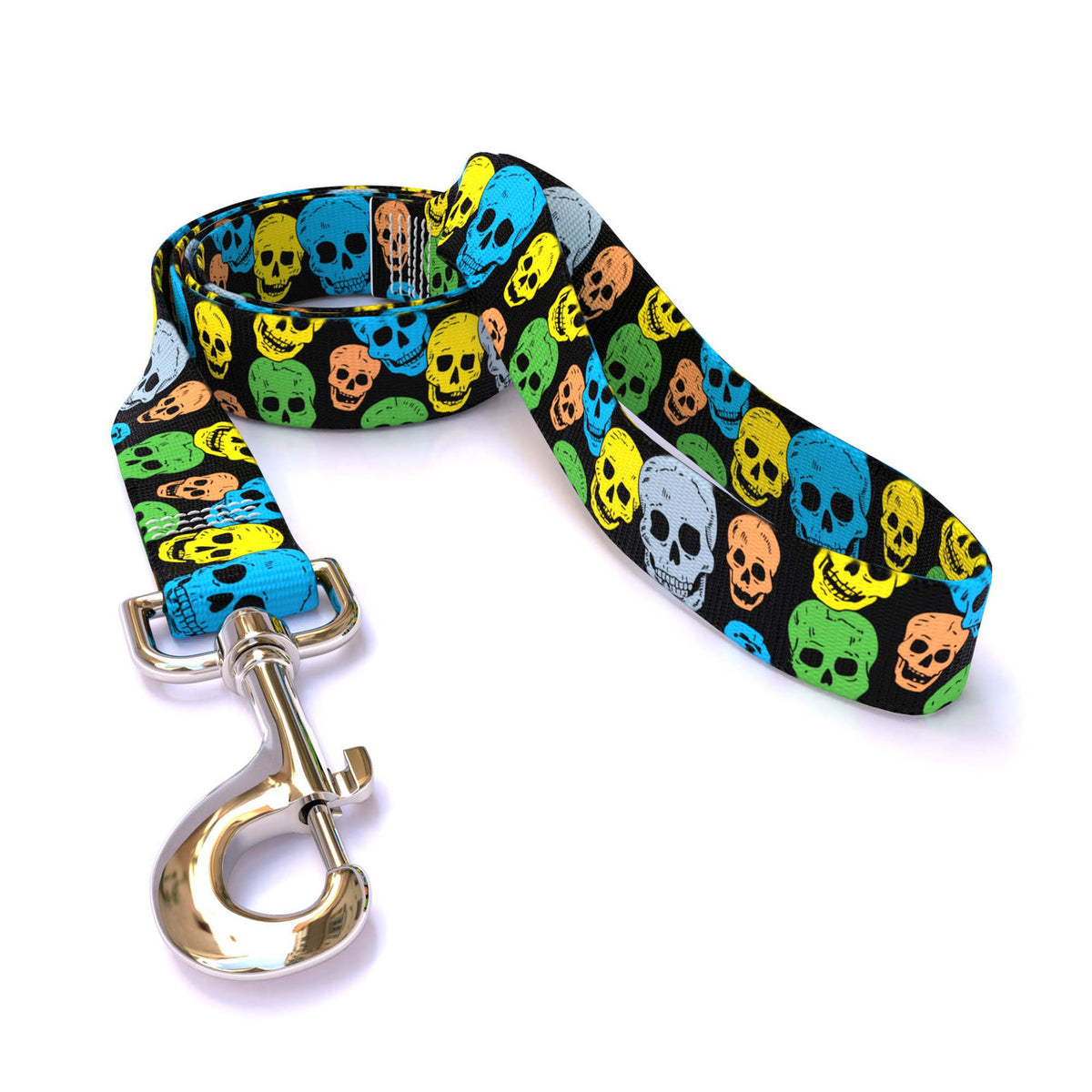 Neon Skulls Dog Leash