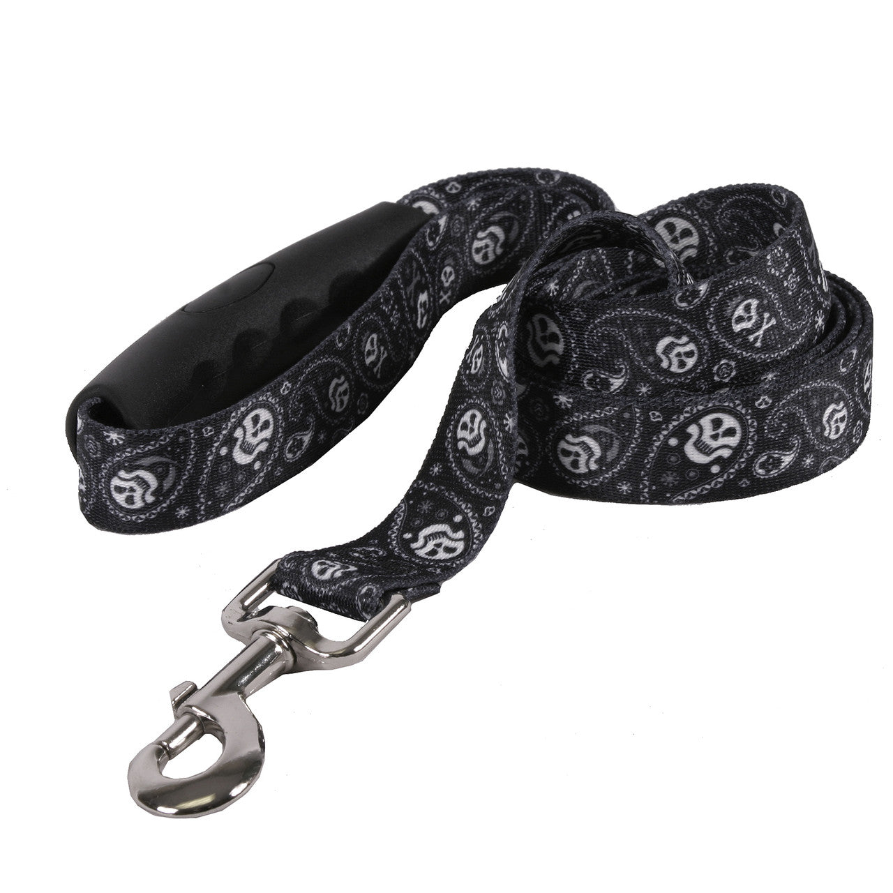 Paisley Skulls Black Dog Leash