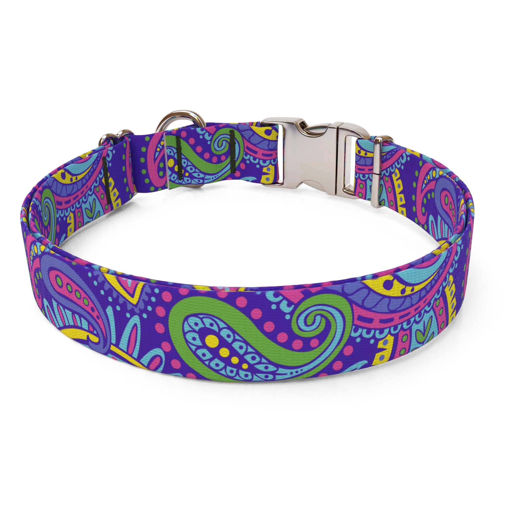 Paisley Power Sterling Premium Dog Collar