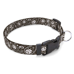 Paisley Skulls Black Dog Collar