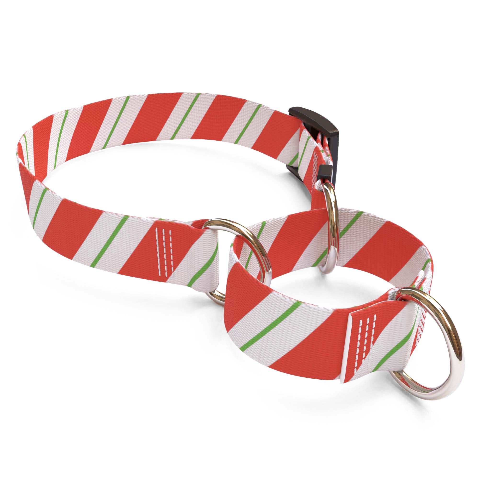 Peppermint Stick Martingale Dog Collar