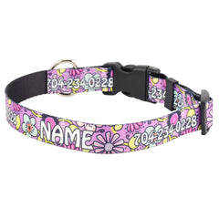 Personalized Petal Party Purple Dog Collar