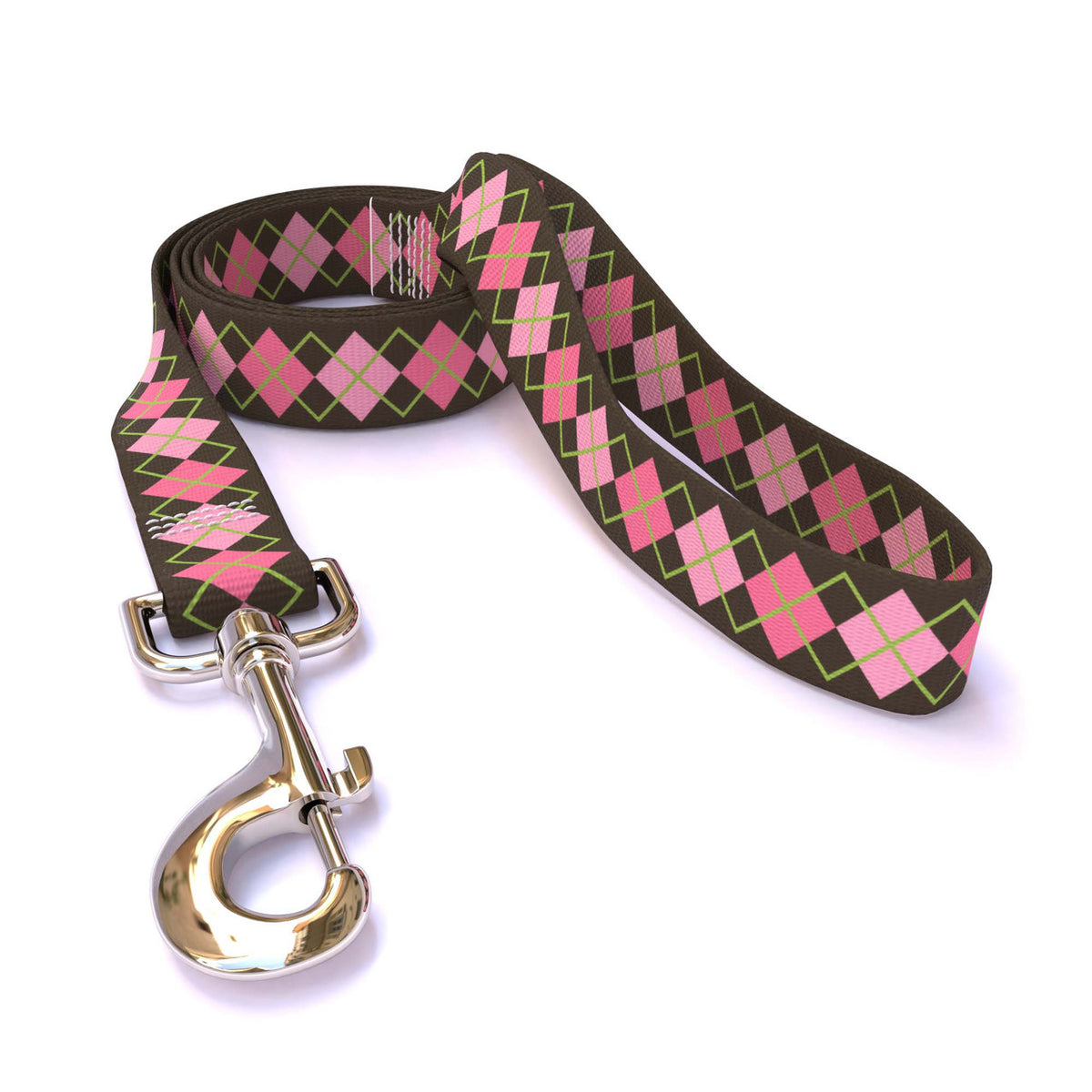 Pink Argyle Dog Leash