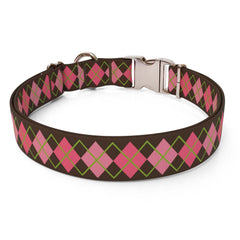 Pink Argyle Dog Collar