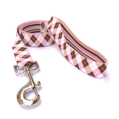 Pink and Brown Argyle Dog Leash