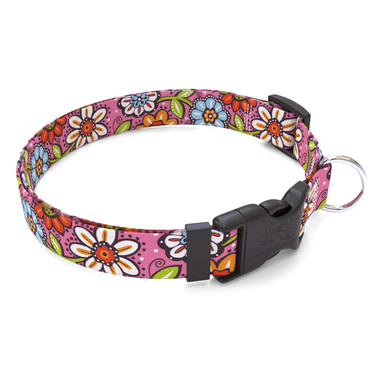 Personalized Pink Garden Dog Collar