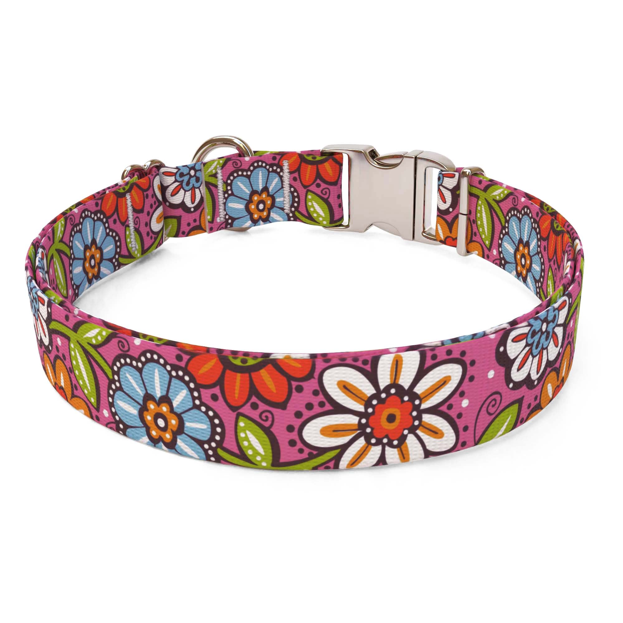 Pink Garden Dog Collar