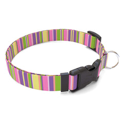 Pink Stripes Dog Collar