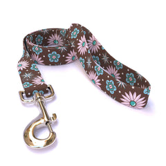 Pink and Teal Flowers Dog Leash