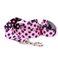 Pink and Black Polka Dot EZ-grip Dog Leash