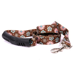 Pink and Teal Flowers Dog Leash