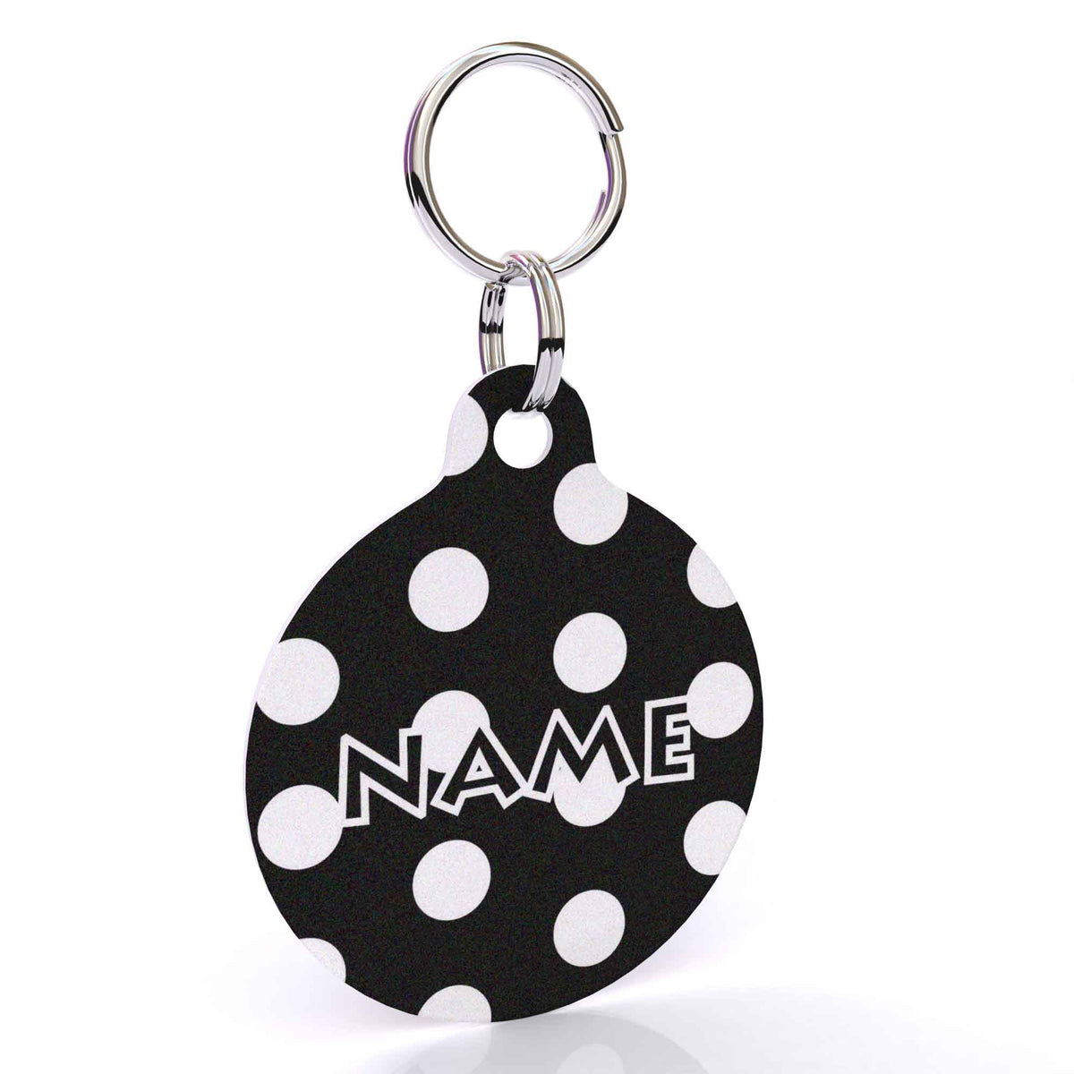 Black Polka Dot HD Dog ID Tag