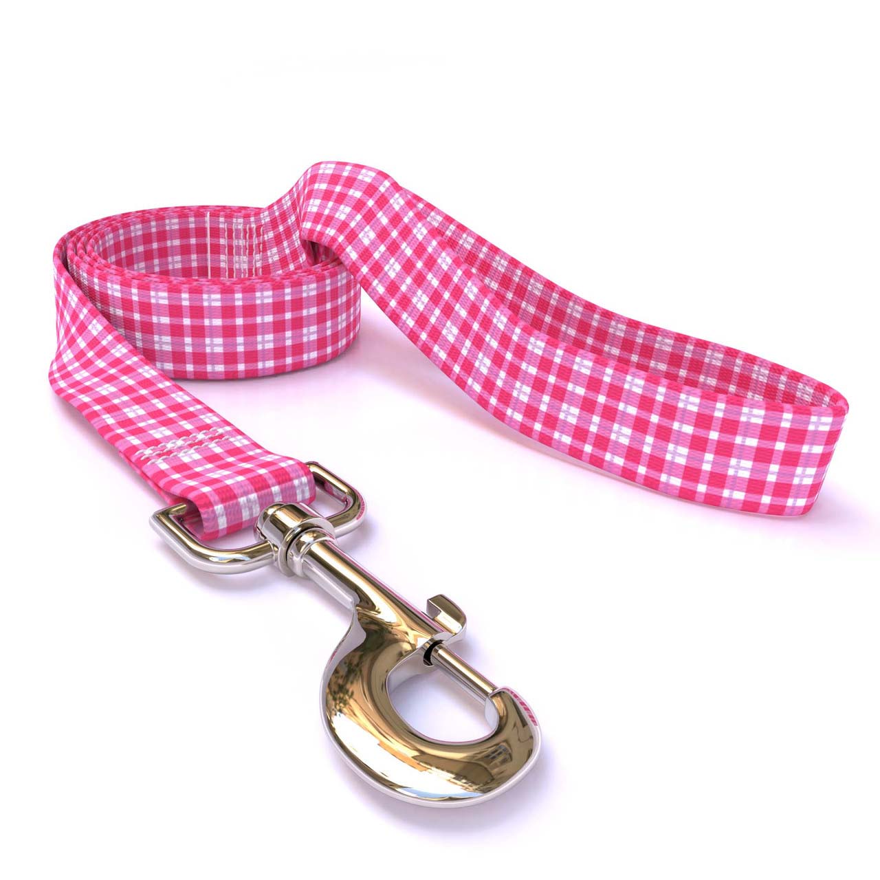 Preppy Plaid Pink Dog Leash