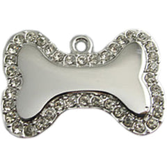 Crystal Bone Engraved Dog ID Tag