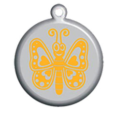 Orange Butterfly Dog ID Tag - With Engraving