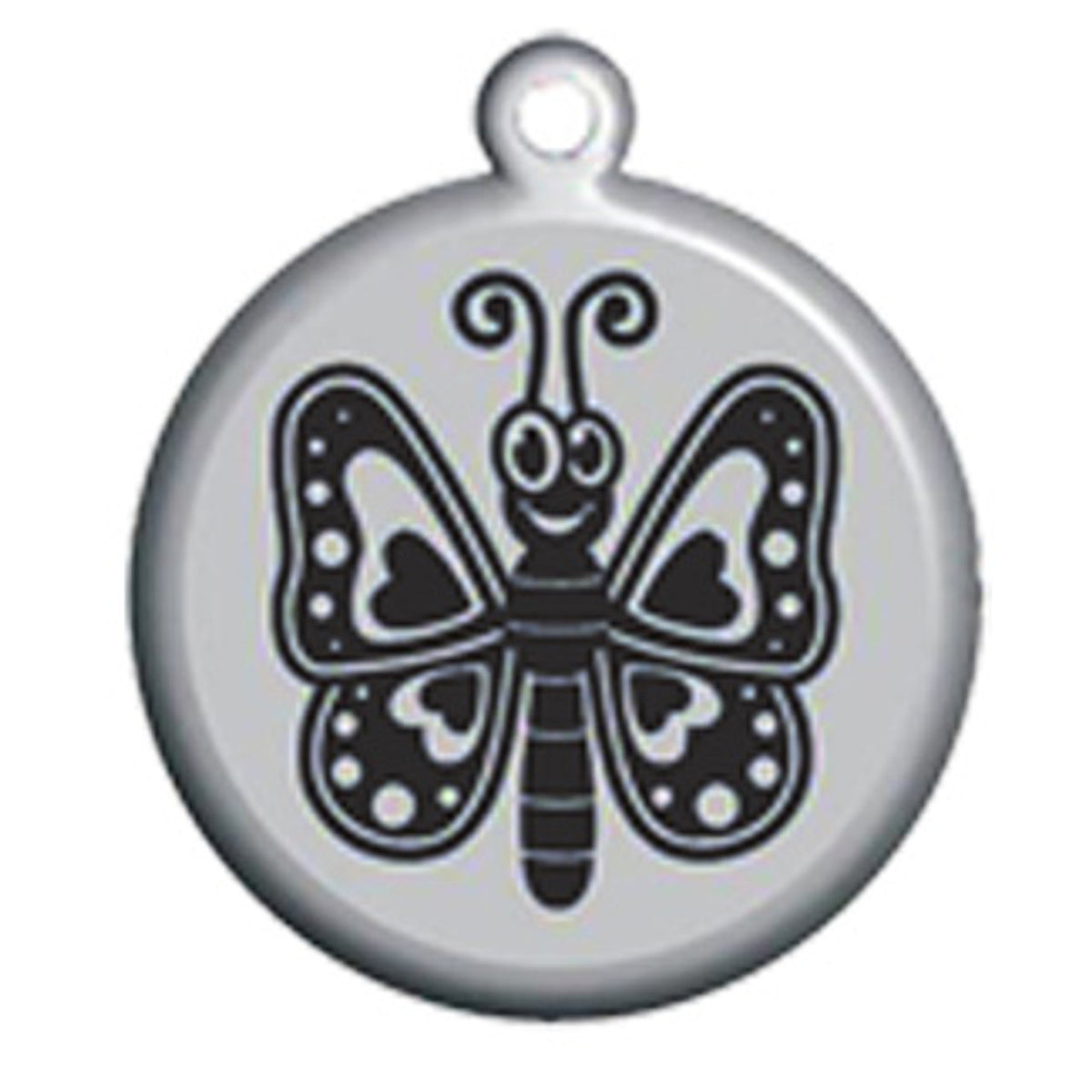 Black Butterfly Dog ID Tag - With Engraving