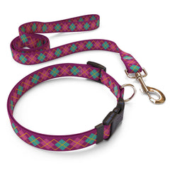 Argyle Purple Dog Collar