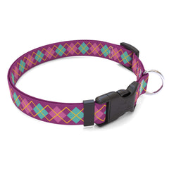 Argyle Purple Dog Collar