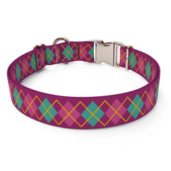 Argyle Purple Dog Collar