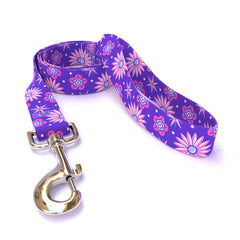 Purple Flowers Dog Leash