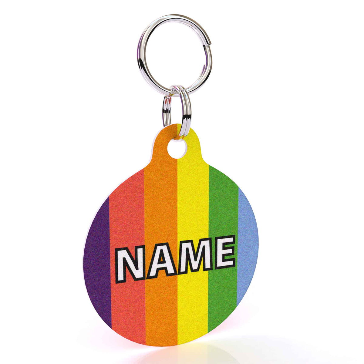 Rainbow Stripes HD Dog ID Tag