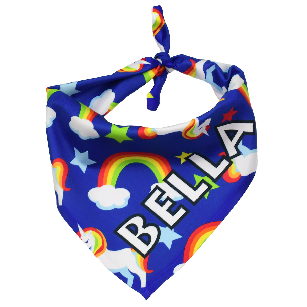 Personalized Rainbow Unicorn Blue Dog Bandana