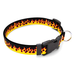 Red Flames Dog Collar