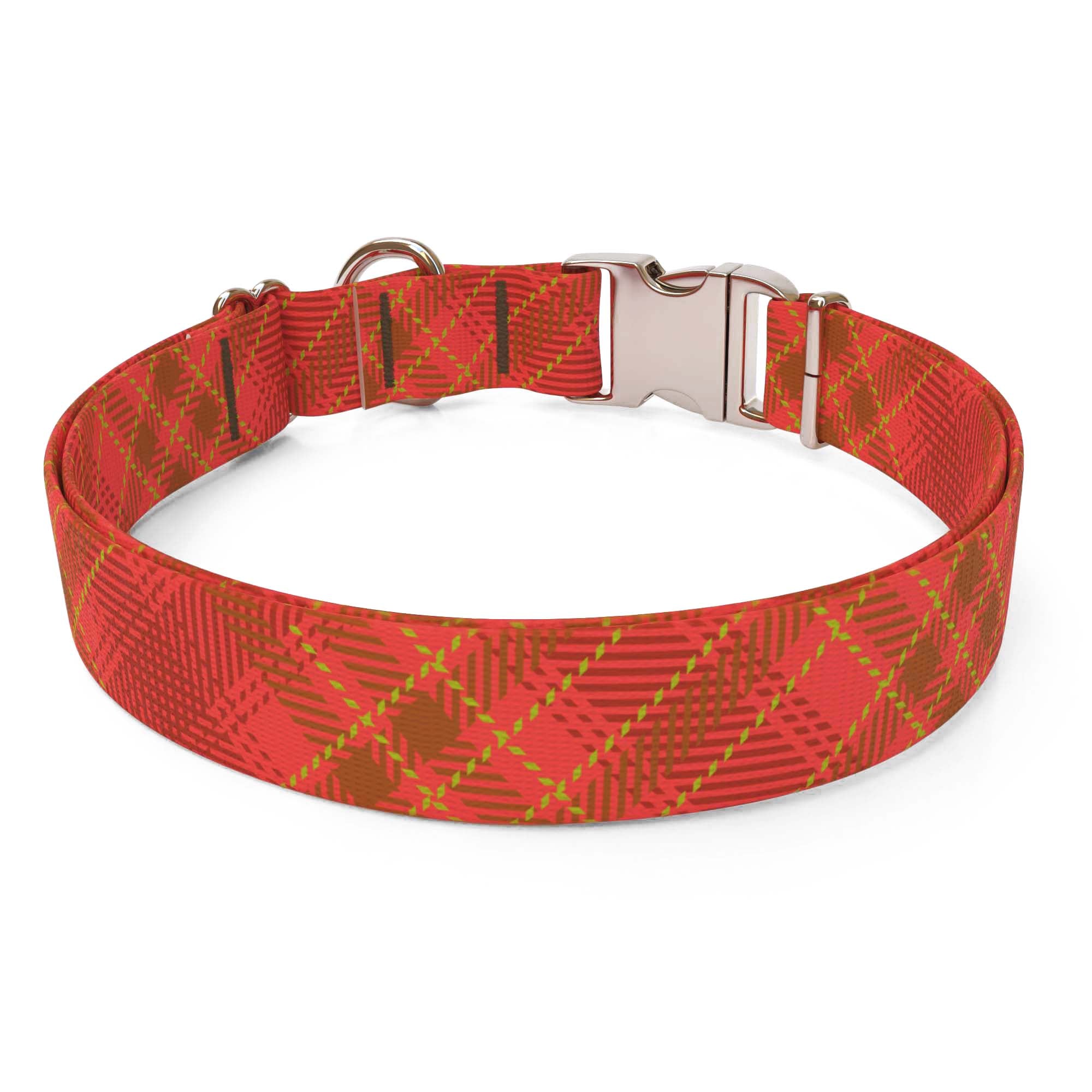 Red Kilt Plaid Sterling Premium Dog Collar