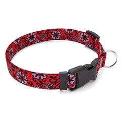 Red Lace Flowers Dog Collar