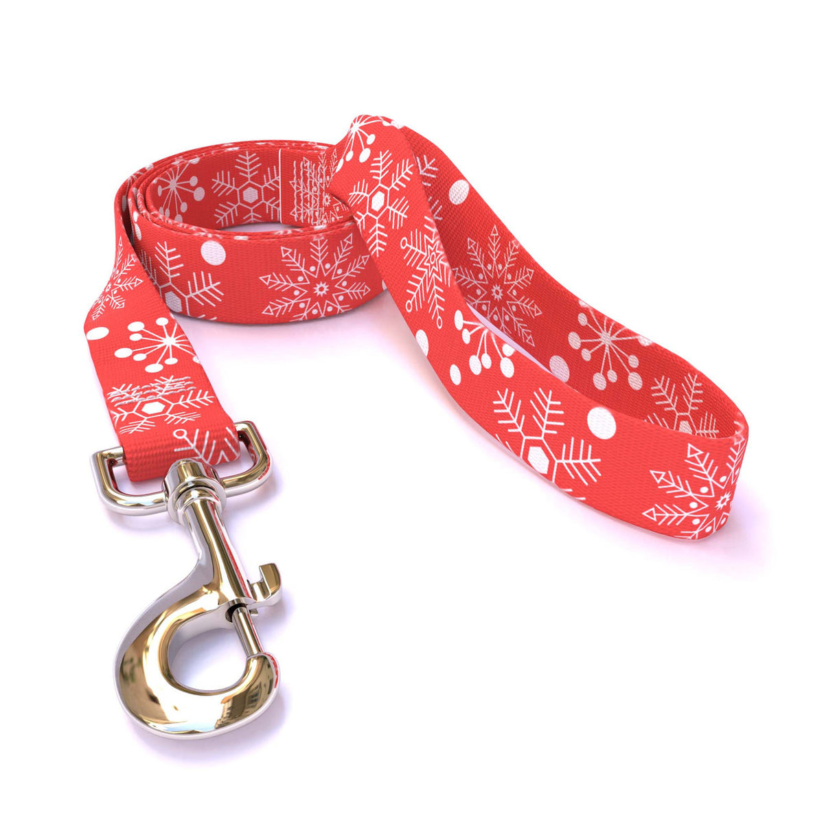 Red Snowflakes Dog Leash