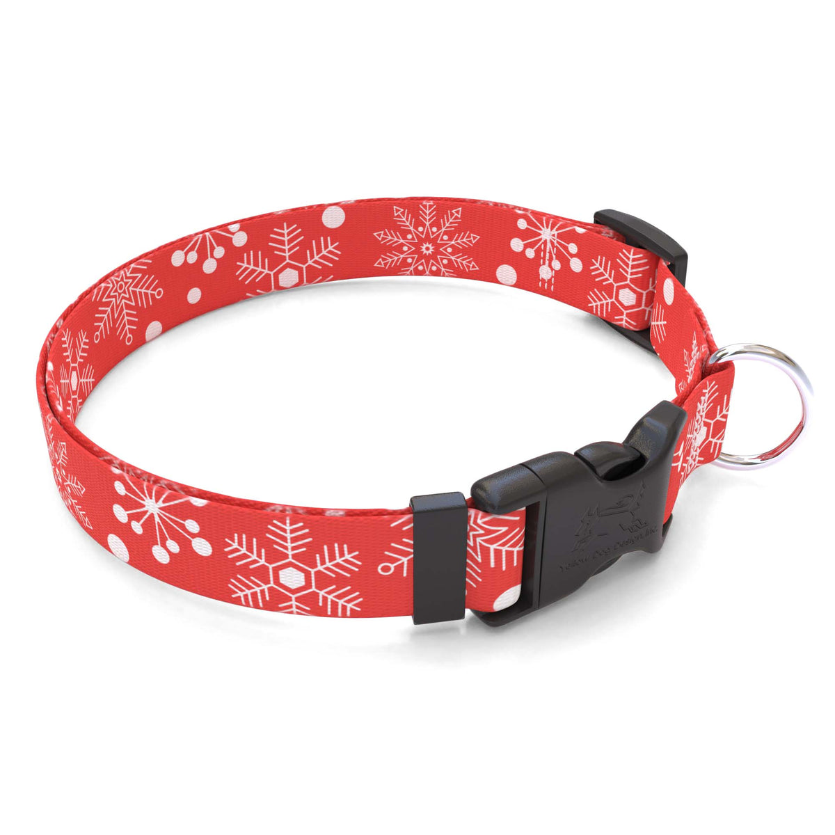 Red Snowflakes Dog Collar