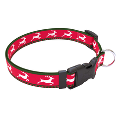 Reindeer Print Dog Collar