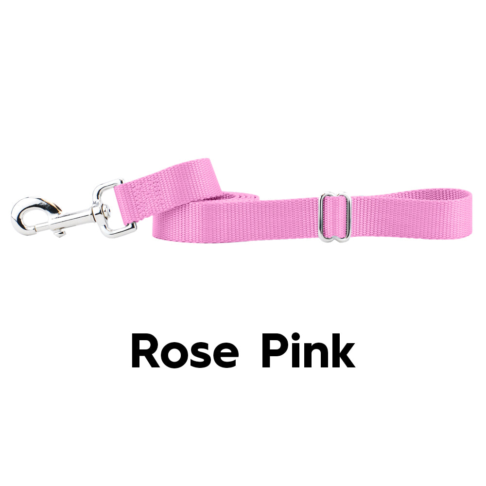 Rose Pink Nylon Dog Leash