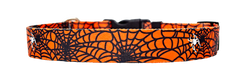 Spider Web Orange Dog Collar