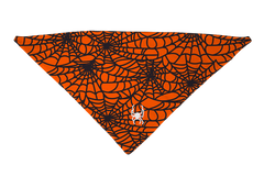 Spider Web Orange Dog Bandana